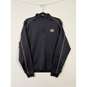 Cutter & Buck Minnesota Wild Mens Black 1/4 Zip Pullover MCK08861 Size Small